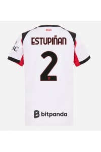 AC Milan Pervis Estupinan #2 Jalkapallovaatteet Naisten Vieraspaita 2025-26 Lyhythihainen
